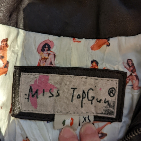 Miss TopGun Long leather jacket - Picture 2 of 9